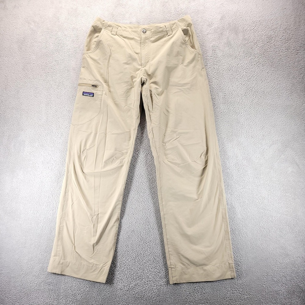 Patagonia Pants Mens 34x32 Beige Nylon Cargo Hiking Outdoor Travel Stretch